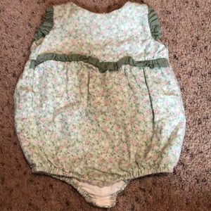 Green floral onezie
